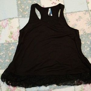 Razor Black Shirt w/ Lace on the Bottom